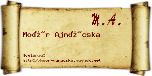 Moór Ajnácska névjegykártya